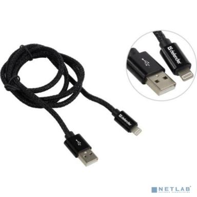 Defender USB кабель ACH01-03T PRO USB2.0 Черный, AM-LightningM, 1m,2.1A (87808)