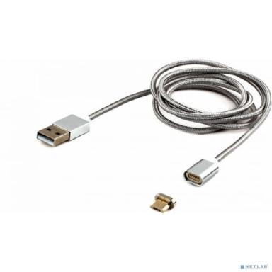 Cablexpert Кабель магнитный USB 2.0 CC-USB2-AMmUMM-1M, AM/ microBM 5P, 1м, алюминиевые разъемы, коробка