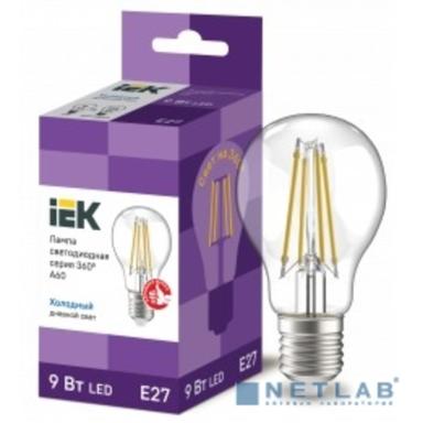 Iek LLF-A60-9-230-65-E27-CL Лампа LED A60 шар прозр. 9Вт 230В 6500К E27 серия 360°    