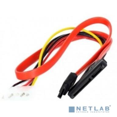 VCOM VHC7702 Переходник molex+SATA/SATA, 15pin+7pin, (длина инт - 45см, питание - 15см)  VCOM <VHC7702>
