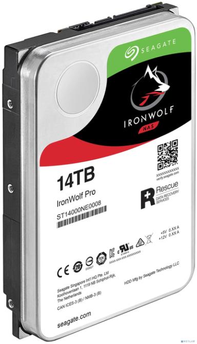 14TB Seagate Ironwolf Pro (ST14000NE0008) {SATA 6 Гбит/с, 7200 rpm, 256mb buffer, для NAS, 24x7}
