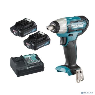 Makita TW141DWAE Гайковерт ак(уд) [TW141DWAE] { 12В,2х2Ач Li-ion,0-3200у\м,145Нм,квадрат 1\2",1.1кг,чем,подсв,M8-M16 }