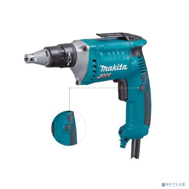 Makita FS4300JX2 Шуруповерт [FS4300JX2] { 570Вт,0-4000\м,6-ти гр1\4",1.4кг,шур-6мм,д\г\карт-6мм,подсв,нас д\зав шуруп в лент,MakPac }