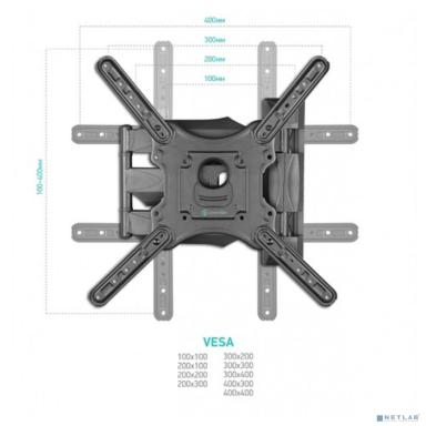 ONKRON M4 чёрный Для телевизоров диагональю 32"-55" Максимальная нагрузка: 35 кг VESA: 100x100, 200x100, 200x200, 200x300, 200x400, 300x200, 300x300, 300x400,  400x200, 400x300, 400x400 мм 
