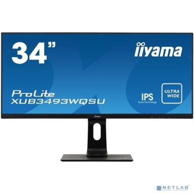 LCD IIYAMA 34" XUB3493WQSU-B1 черный {IPS 3440x1440 75Hz 4ms 21:9 8bit 178/178 400cd 1000:1 HDR 2xHDMI2.0 DisplayPort1.2 2xUSB3.0 2x5W VESA}