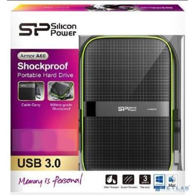 Silicon Power Portable HDD 4TB Hard Disk Armor A60 USB 3.1 , Shockproof, Anti-Scratch, Water-resistant, Black