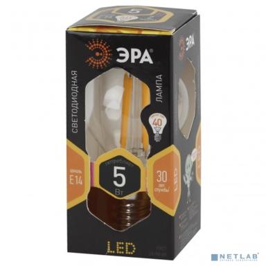 ЭРА Б0043437 F-LED P45-5W-827-E14 Лампа ЭРА (филамент, шар, 5Вт, тепл, E14)
