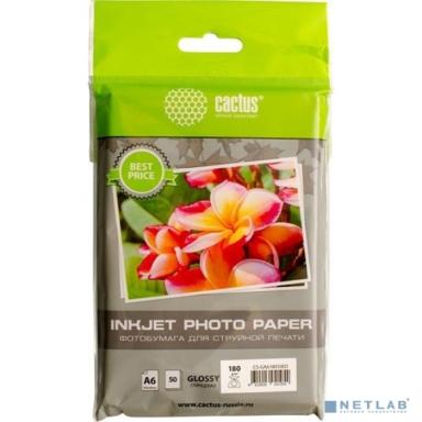 CACTUS CS-GA618050ED Фотобумага A6/180г/м2/50л./белый глянцевое для струйной печати