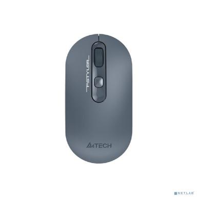 Мышь A4 Fstyler FG20 пепельный/синий оптическая (2000dpi) беспроводная USB для ноутбука (4but) {1379897}