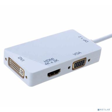 ORIENT Кабель-адаптер C320 4Kx2K Mini DP1.2 M -> HDMI / DVI/ VGA, длина 0.2 метра, белый (30982)