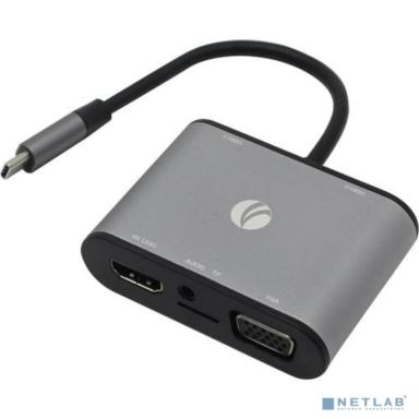 VCOM CU425M Адаптер USB3.1 Type-CM-->HDMI +VGA+3XUSB +PD charging+TF+AUDIO,Aluminum Shell, VCOM  <CU425> [4895182217270]