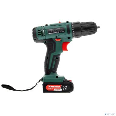Hammer Flex ACD12BS  Аккум.дрель [680327] { 12В 2x2 Ач 10мм 0-350/0-1350об/мин 32Нм в кейсе быстр зарядка }
