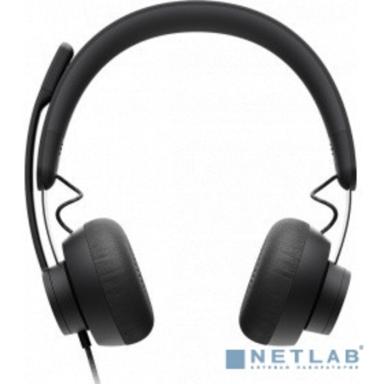 Наушники с микрофоном Logitech Zone Wired Teams черный матовый 1.9м накладные USB оголовье (981-000870)