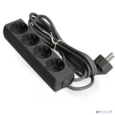 Exegate EX285810RUS Удлинитель ExeGate ECE-4-1.8B (4 евророзетки с заземлением, 1.8м, черный)