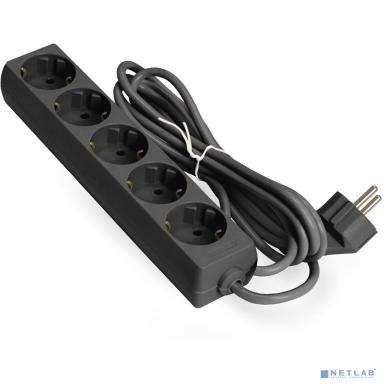 Exegate EX285819RUS Удлинитель ExeGate ECE-5-1.8B (5 евророзетки с заземлением, 1.8м, черный)