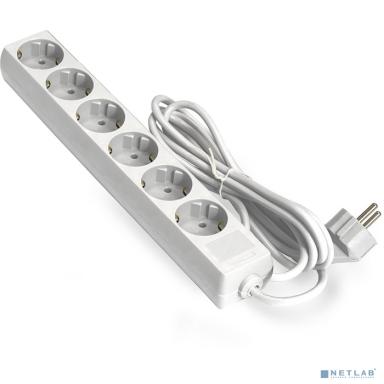 Exegate EX285836RUS Удлинитель ExeGate ECE-6-5W (6 евророзетки с заземлением, 5м, белый)