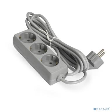 Exegate EX285808RUS Удлинитель ExeGate ECE-3-5G (3 евророзетки с заземлением, 5м, серый)