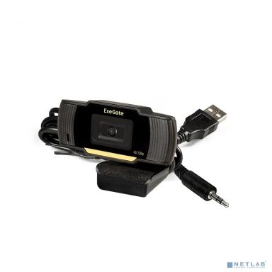 Exegate EX286181RUS Веб-камера ExeGate GoldenEye C270 HD {матрица 1/3" 1 Мп, 1280х720, 720P,USB+3.5 mm Jack, 30fps, микро. с шумоподавлением, фикс. фокус,крепление, кабель 1,5 м, Win Vista/7/8/10}