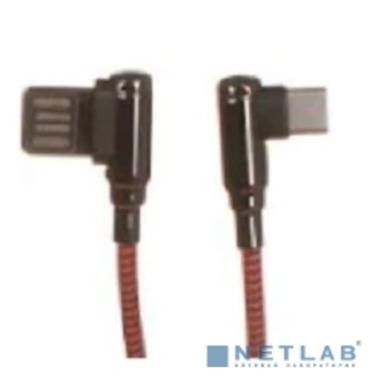 LDNIO LD_B4625 LS421/ USB кабель Type-C/ 1m/ 2.4A/ медь: 86 жил/ Угловой коннектор/ Нейлоновая оплетка/ Red