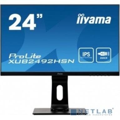 LCD IIYAMA 23.8" XUB2492HSN-B1 {IPS 1920х1080 250cd 178/178 1000:1 80M:1 16.7M 4ms D-Sub HDMI DisplayPort USB-Hub}