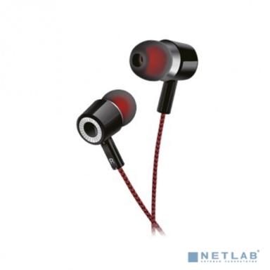 Perfeo наушники внутриканальные MILD черные черно-красный тканевый провод  [PF_A4481]