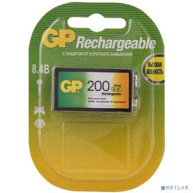 удалено!!! аналог 1359718 Аккумулятор GP 20R8H-BC1 (8,4V, 200mAh, типа "Крона") NiMh <уп. 1шт>