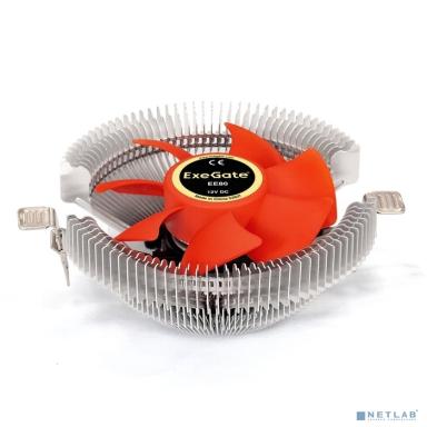 Exegate EX286144RUS Кулер ExeGate EE80 (Al, LGA775/1150/1151/1155/1156/1200/1700/AM2/AM2+/AM3/AM3+/AM4/FM1/FM2/754/939/940, TDP 65W, Fan 80mm, 2000RPM, Hydro bearing, 3pin, 22db, 205г,