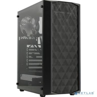 Powercase CMDM-L1 Корпус Diamond Mesh LED, Tempered Glass, 1x 120mm 5-color fan, чёрный, ATX  (CMDM-L1)