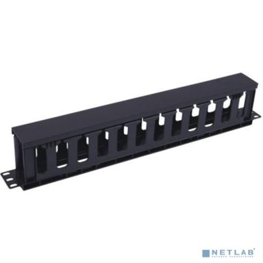 5bites Панель-органайзер кабеля CM-106B для сетевых шкафов ГРЕБЕНКА / КРЫШКА / 1U / 19" / BLACK