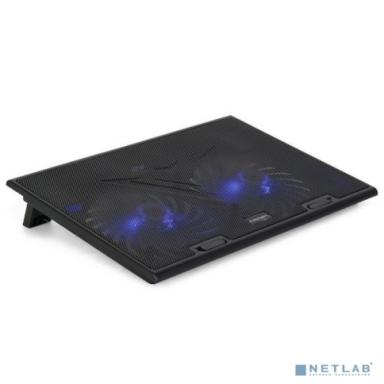 CROWN Подставка для ноутбука CMLS-401 (до 17"  Ш*Г*В: 390*270*27 мм. , кулеры: 2*D150*20 мм, синяя подсветка,  3 уровня наклона)