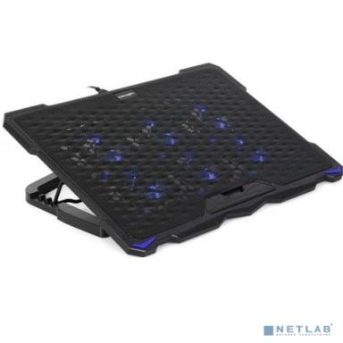 CROWN Подставка для ноутбука CMLS-403 (до 17"  Ш*Г*В: 415*295*25 мм. , кулеры: 6*D70*15 мм, регулятор оборотов, синяя подсветка,  4 уровня наклона)