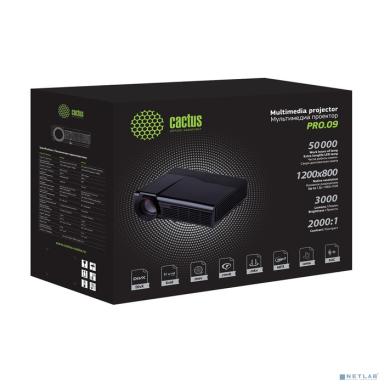 Cactus CS-PRO.09B.WXGA-A Проектор {LCD 3000Lm (1280x720) 2000:1 ресурс лампы:50000часов 2xUSB typeA 2xHDMI 4.7кг}