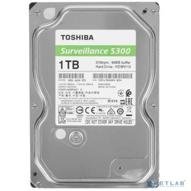 HDD 1Tb TOSHIBA S300 Surveillance 5400rpm 64Mb SATA3 3,5" HDWV110UZSVA"