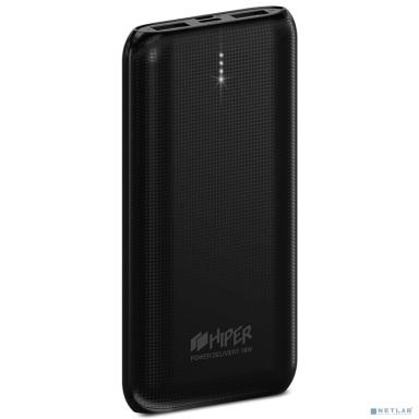 Внешний аккумулятор HIPER RPX10000 Li-Pol 10000 mAh QC 3A+2.4A 2xUSB 1xType-C black (RPX10000 BLACK)