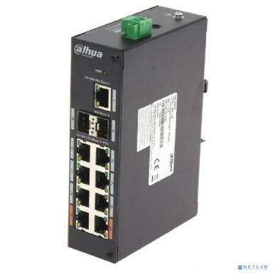 DAHUA DH-PFS3211-8GT-120 8-портовый гигабитный неуправляемый коммутатор с PoE, уличное исполнение, 8xRJ45 1Gb PoE, 1xRJ45 1Gb + 2xSFP 1Gb uplink, суммарно 120Вт, коммутация 33 Гбит/с