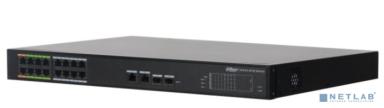 DAHUA DH-LR2218-16ET-240 18-портовый управляемый коммутатор с ePoE, уровень L2, 16xRJ45 100Mb PoE; 2хКомбо SFP/RJ45 1Gb uplink, суммарно 240Вт, коммутация 8.8 Гбит/с, MAC-таблица 4К