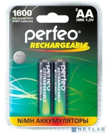Perfeo AA1600mAh/2BL  Аккумулятор Пластик