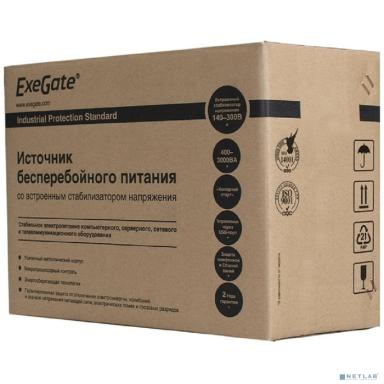 Exegate EP285604RUS ИБП ExeGate SpecialPro UNB-800.LED.AVR.2SH.RJ.USB <800VA/480W, LED, AVR, 2*Schuko, RJ45/11, USB, Black