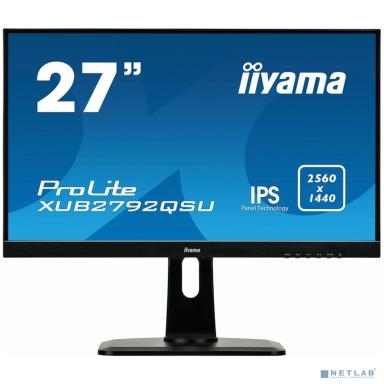 LCD IIYAMA 27" XUB2792QSN-B1 {IPS 2560х1440 350cd 178/178 1000:1 4ms D-Sub HDMI DisplayPort USB-Hub}