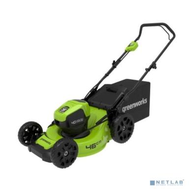 Greenworks Газонокосилка аккумуляторная Greenworks GD40LM46HP, 40V, 46 см, бесщеточная, c 1хАКБ 4 А.ч и ЗУ [2514407UB]