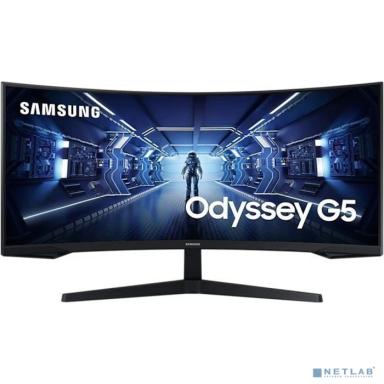 LCD Samsung 34" C34G55TWWI черный {VA 3440x1440 165Hz 1ms 8bit 21:9 250cd 2500:1 178/178 HDMI2.0 DisplayPort1.4 FreeSync(Prem)}