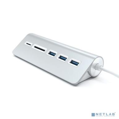 Адаптер Satechi Aluminum USB 3.0 Hub & Card Reader -Silver  ST-3HCRS