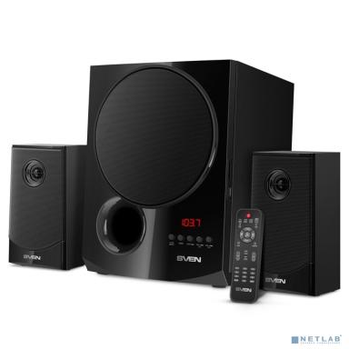 SVEN MS-2080, чёрный {акустическая система 2.1, мощность (RMS):40Вт + 2x15 Вт, FM-тюнер, USB/SD, дисплей, пульт ДУ, Bluetooth}