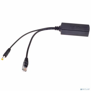 ORIENT POE-485R, 48V->5V, PoE сплиттер (приемник) питания по витой паре, вход: RJ45 PoE-A/B (1/2+,3/6- 4/5+,7/8-), выход: DC 5V, 2.4A + RJ45 LAN 10/100, черный (30782)