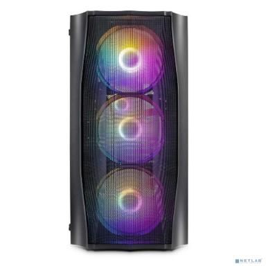 1STPLAYER Корпус FIREBASE X3-M Black / mATX, TG / 4x120mm LED fans inc. / X3-M-BK-4F1