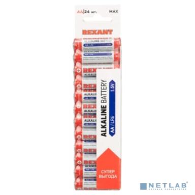 Rexant (30-102) Батарейка алкалиновая AA/LR6, 1,5В, 24 шт, блистер