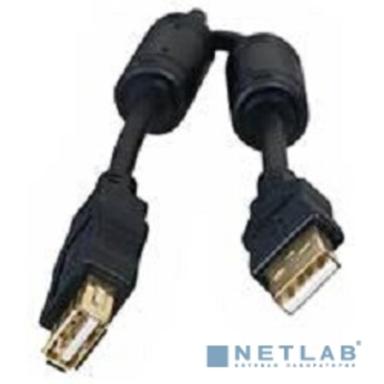 Bion Кабель удлинительный USB 2.0 A-A (m-f), позолоченные контакты, ферритовые кольца, 3м, черный [BXP-CCF-USB2-AMAF-030]
