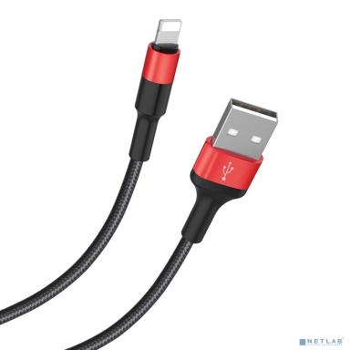 HOCO HC-80190 X26/ USB кабель Lightning/ 1m/ 2A/ Нейлон/ Black&Red