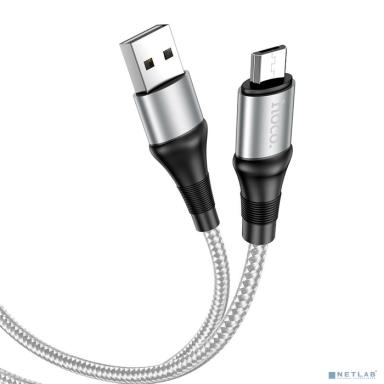 HOCO HC-34228 X50/ USB кабель Micro/ 1m/ 2.4A/ Нейлон/ Gray