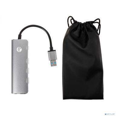VCOM CU4383A Адаптер концентратор USB 3.1 Type-A --> 4 USB3.0 Alum Shell  HUB+ PD, VCOM <CU4383A> [4895182217737]